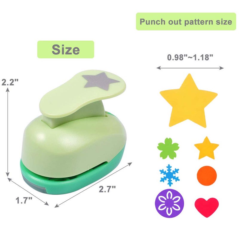 UCEC Paper Punches for Crafting, Hole Punch for Kids, 1 Inch Craft Hole Punch Shapes, 6PCS Star Heart Flower Punch Kids Hole Puncher Shape Cutters for Crafts for School Crafting & DIY Projects - Image 4